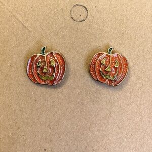 Vintage Pumpkin Jack-o’-lantern Earrings
